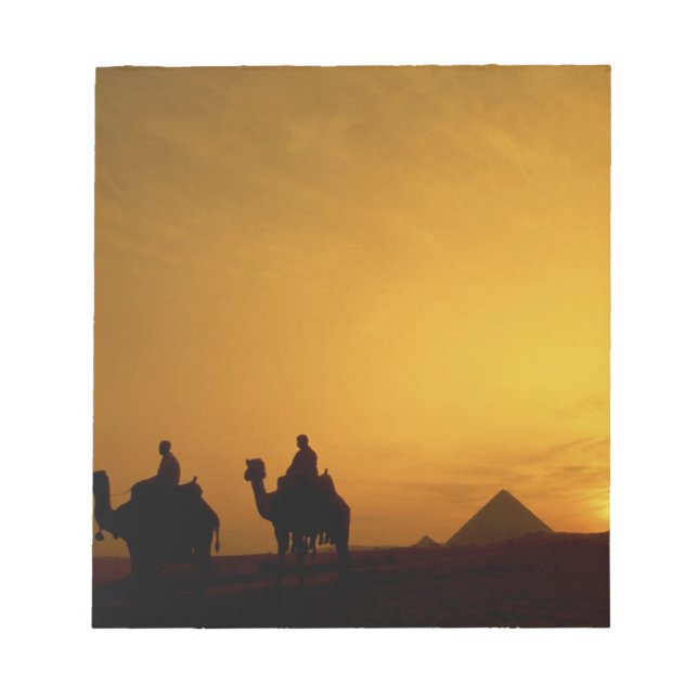 Bloc De Notas Grandes Pirámides de Giza, Egipto al atardecer (Frente)