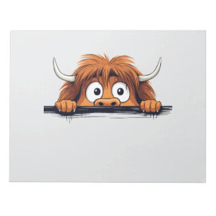 Bloc De Notas Grano de vaca Highland Peeking Cute Adorable Graci
