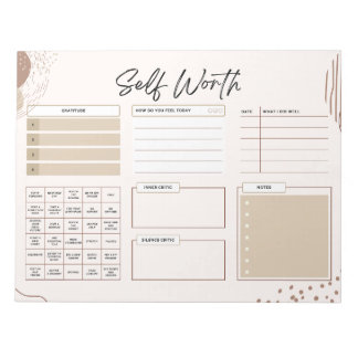 Bloc De Notas Gratitud diaria de salud mental 8,5x11 Notepad Bro