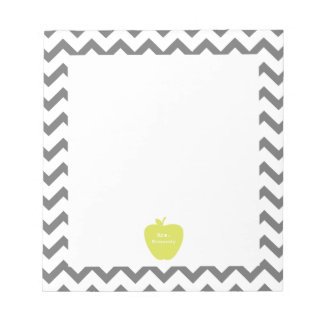 Bloc De Notas Gray Chevron Neon Apple Teacher