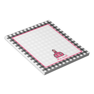 Bloc De Notas Gray Gingham Teacher Notepad