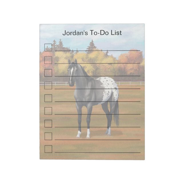 Bloc De Notas Gray Grulla Appaloosa Quarter Stallion (Lado Izquierdo)