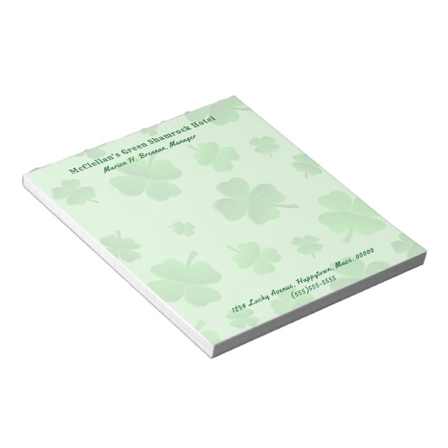 Bloc De Notas Green Clover Blank Business Advertising Paper Pad (Lado Derecho)