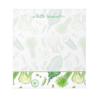 Bloc De Notas Green Vegetable Fennel Kale Recordatorio Notes