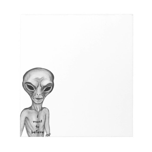 Bloc De Notas Grey Alien , quiero creer (Frente)