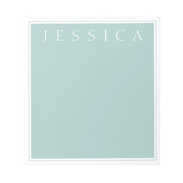 Bloc De Notas Gris azul de pizarra ligera | Su nombre (Frente)