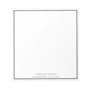 Bloc De Notas Gris Blanco Profesional Personalizado