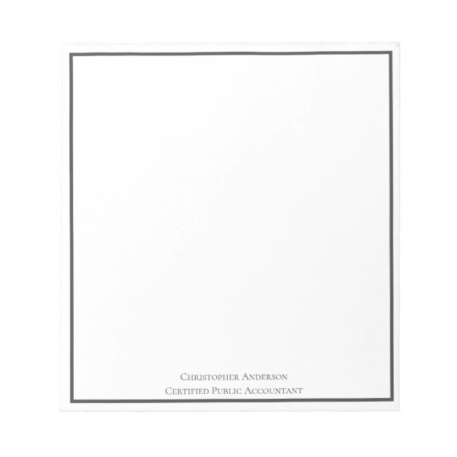 Bloc De Notas Gris Blanco Profesional Personalizado  (Frente)
