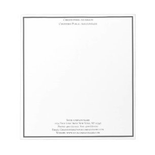 Bloc De Notas Gris Blanco Profesional Personalizado Empresarial