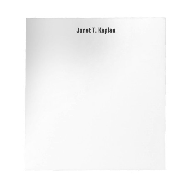 Bloc De Notas Gris Blanco Simple Profesional Moderno (Frente)