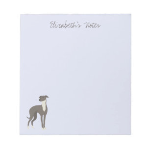 Bloc De Notas Gris Cartoon Dog Personalizado