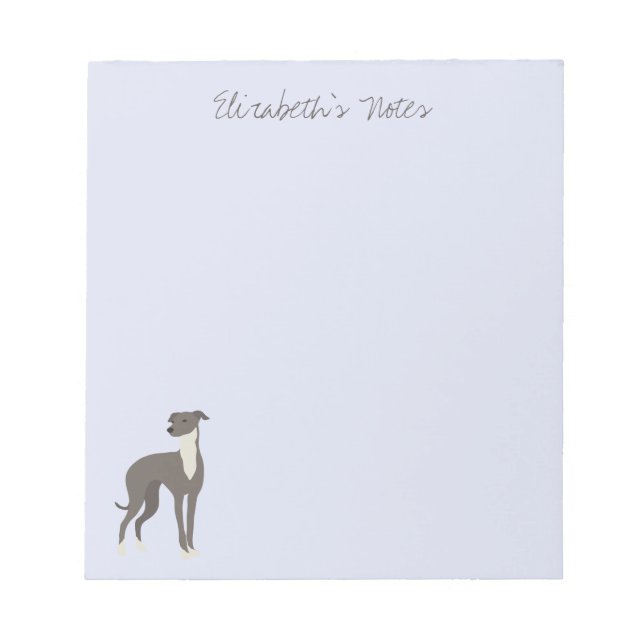 Bloc De Notas Gris Cartoon Dog Personalizado (Frente)