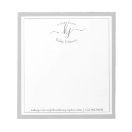 Bloc De Notas Gris claro personalizado | De La Oficina Del Notep