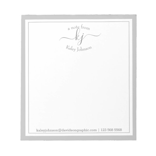 Bloc De Notas Gris claro personalizado | De La Oficina Del Notep (Frente)