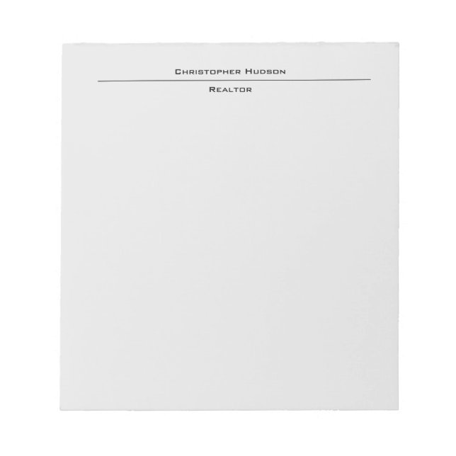 Bloc De Notas Gris Claro Simple Plano Profesional (Frente)