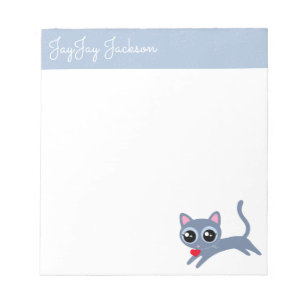 Bloc De Notas Gris grisato lindo con el corazón personalizado