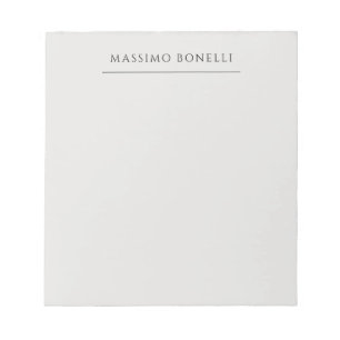 Bloc De Notas Gris platino minimalista simple moderno propio nom