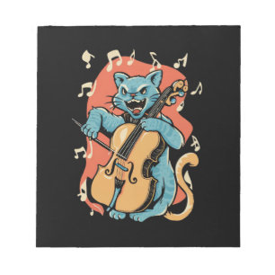 Bloc De Notas Gritando a un músico de gato tocando Cello