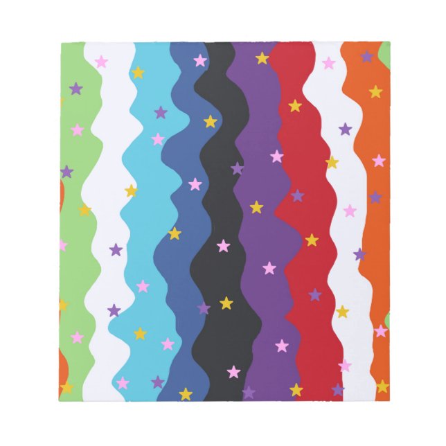 Bloc De Notas Groovy Celestial Stripe Bold Colorful Resumen (Frente)