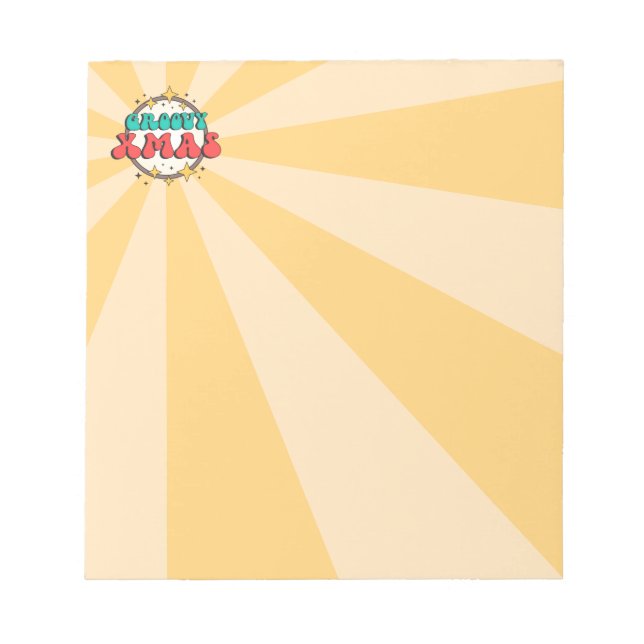 Bloc De Notas Groovy Xmas retro cartoon text sign (Frente)