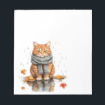 Bloc De Notas Grumpy Orange Cat in Rain<br><div class="desc">Grumpy Orange Cat in Rain</div>