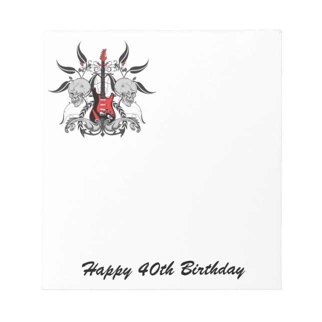 Bloc De Notas Grunge Guitar y Skull (Frente)