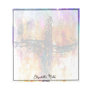 Bloc De Notas grunge impresionista cruz personalizada