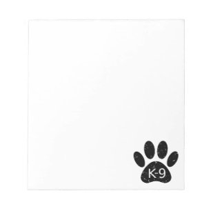 Bloc De Notas Grunge Perro angustiado Paw K-9