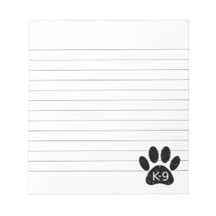 Bloc De Notas Grunge Perro con angustia Paw K-9 Led