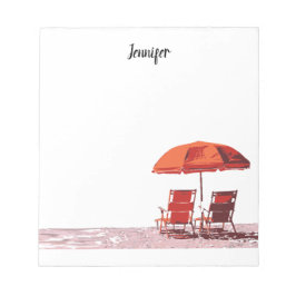 Bloc De Notas Guay tumbonas sombrilla verano personalizado
