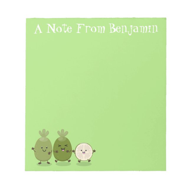 Bloc De Notas Guayaba feijoa personalizado de piña de cuña ilust (Frente)