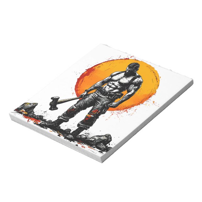 Bloc De Notas guerrero bárbaro fantasía medieval fuerza hummer (Lado Izquierdo)