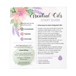 Bloc De Notas Guía de inicio de aceites esenciales de Springtime