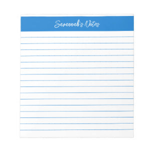 Bloc De Notas Guión azul medio clásico moderno personalizado