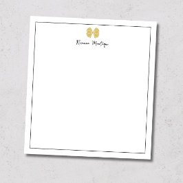 Bloc De Notas Guión de borde de arco dorado simple con nombre pe