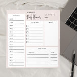 Bloc De Notas Guión de Moda del planificador diario Rubor Beige<br><div class="desc">Funciones del planificador diario Lista de tareas pendientes,  programación,  notas y cajas de autoasistencia.</div>