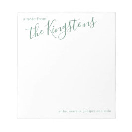 Bloc De Notas Guión de nombre de familia Juniper