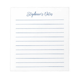 Bloc De Notas Guion elegante personalizado forrado azul marino