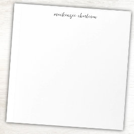 Bloc De Notas Guión moderno simple nombre personalizado