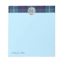 Guión personalizado Tartán Monograma de acero metá