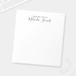 Bloc De Notas Guión profesional moderno<br><div class="desc">Nota profesional moderna con nombre en estilo de letra de escritura moderno negro con texto personalizado en sans modernos negros serif estilo de fuente sobre fondo blanco.</div>