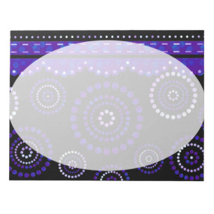 Bloc De Notas Guirnalda ARTdeco violeta azul + tu color de fondo