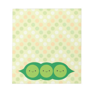 Bloc De Notas Guisantes de Kawaii en una vaina
