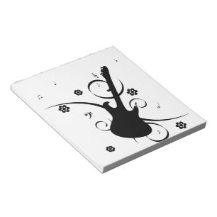 Bloc De Notas Guitar con notas musicales