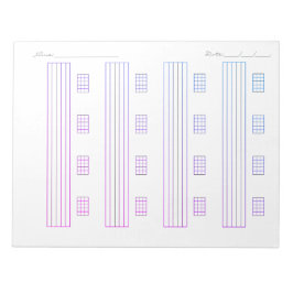 Bloc De Notas Guitar Tab Paper – Printable Tablature Template