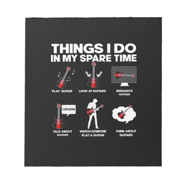 Bloc De Notas Guitarra Guitarista Addica Cumpleaños de la Música (Frente)