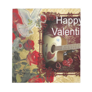 Bloc De Notas Guitarra vintage: Día de San Valentín de la Bellez