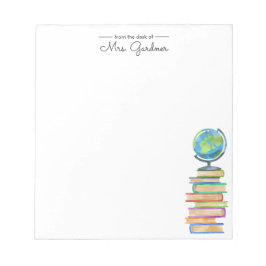 Bloc De Notas Gusano de libros de clase mundial | Profesora de g