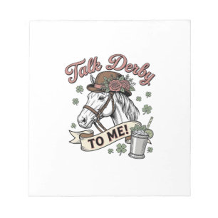 Bloc De Notas Habla Derby Conmigo Caballo Mint Julep Camiseta Vi