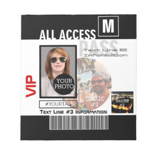 Bloc De Notas Hacer que su propio VIP Pass 8 sea personalizado